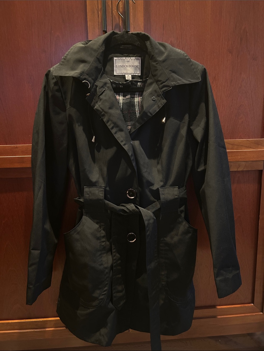 Londontown Black Women's Trench Coat with Belt